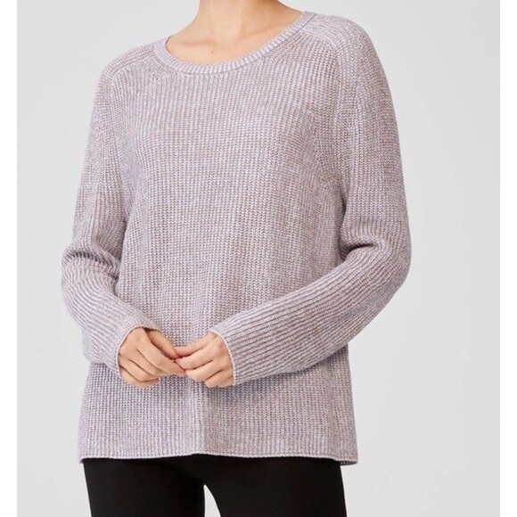 EILEEN FISHER Peruvian Organic Cotton Blend Crew Neck Top Sweater Oversized XXS - Picture 3 of 16